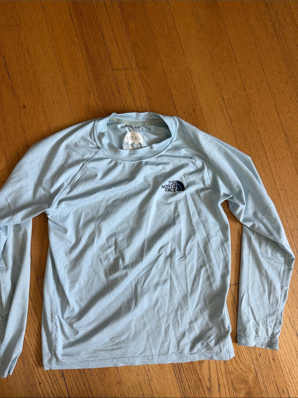 The North Face Light Blue Long Sleeve Flash dry rash guard